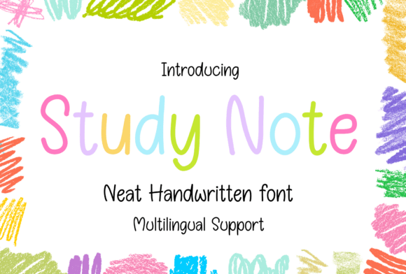 Study Note Font: A Playful Handwritten Display Typeface